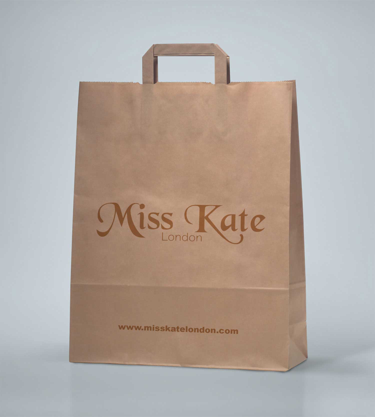 Sac kraft personnalisé  avec poignée plate